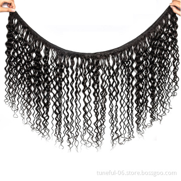 Tuneful   indian  Hair 100% human hair natural black  water wave hair extension fashionable style 3pcs